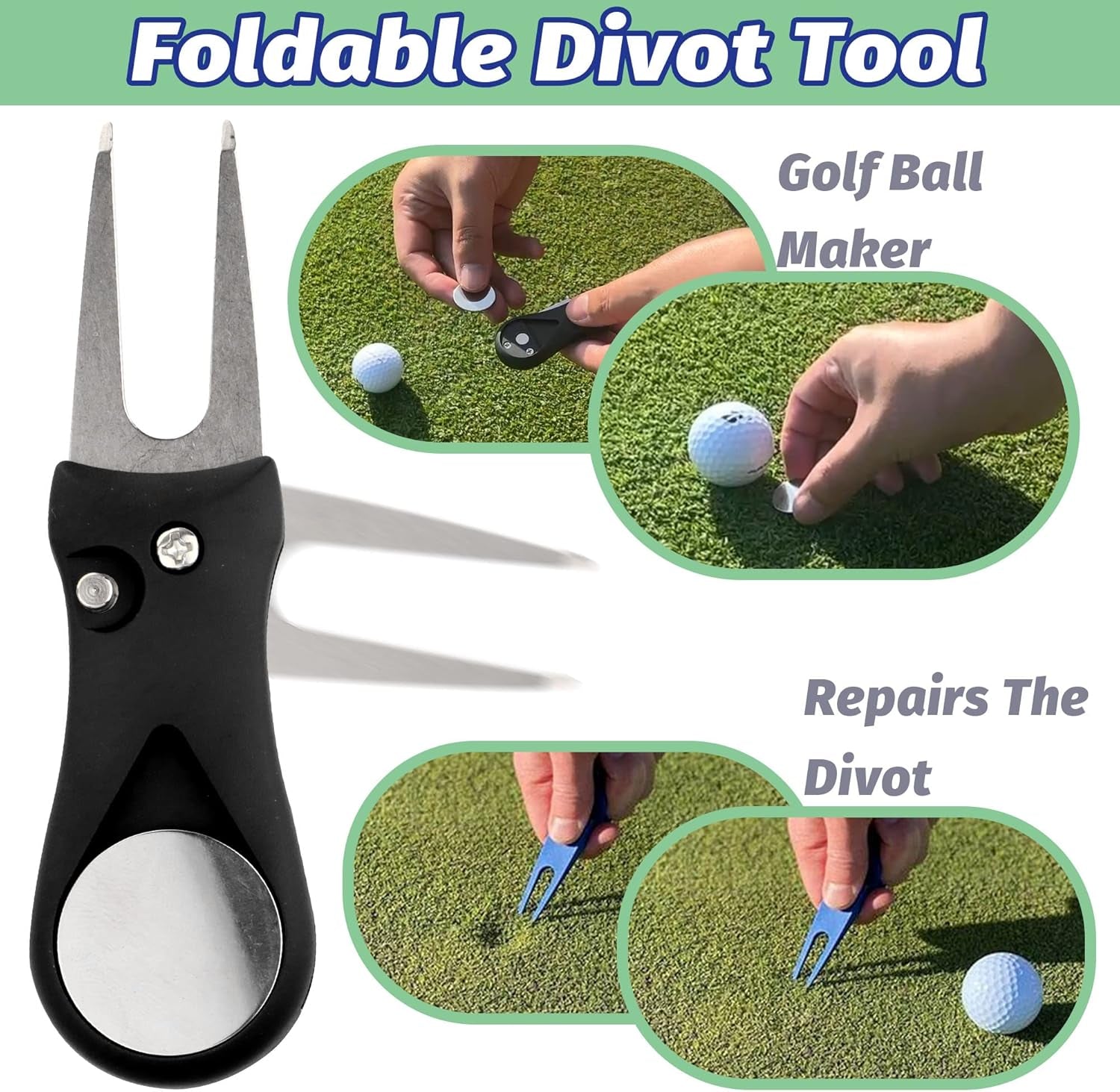 Golf Essentials Kit, 29 in 1 Golf Club Cleaning Kit - Golf Towel, Golf Club Brush, Gift Golf Balls, Golf Line Stencils and Pens, Golf Tee and Markers, Golf Divot Repair Tool - Golf Accessories for Men