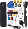 Golf Essentials Kit, 29 in 1 Golf Club Cleaning Kit - Golf Towel, Golf Club Brush, Gift Golf Balls, Golf Line Stencils and Pens, Golf Tee and Markers, Golf Divot Repair Tool - Golf Accessories for Men