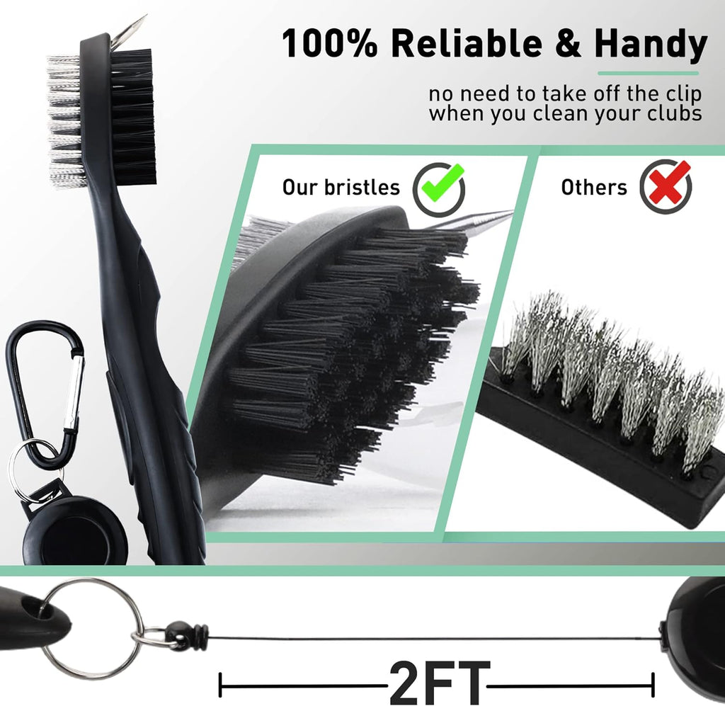 Golf Essentials Kit, 29 in 1 Golf Club Cleaning Kit - Golf Towel, Golf Club Brush, Gift Golf Balls, Golf Line Stencils and Pens, Golf Tee and Markers, Golf Divot Repair Tool - Golf Accessories for Men