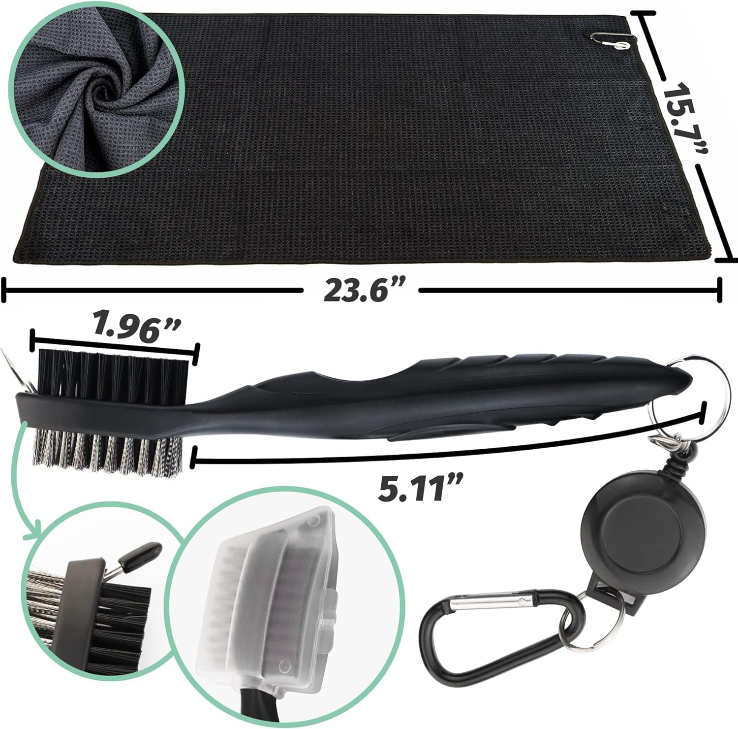 Golf Essentials Kit, 29 in 1 Golf Club Cleaning Kit - Golf Towel, Golf Club Brush, Gift Golf Balls, Golf Line Stencils and Pens, Golf Tee and Markers, Golf Divot Repair Tool - Golf Accessories for Men
