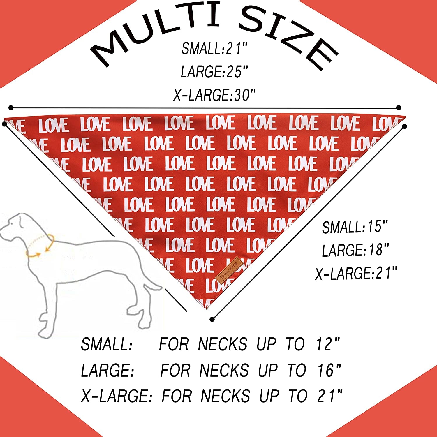 Valentine'S Day Dog Bandanas 2 Pack, Triangle Reversible Love Pet Scarf for Boy and Girl, Premium Durable Fabric, Holiday Mothers Day Bandana for Medium and Large Dogs (Large)
