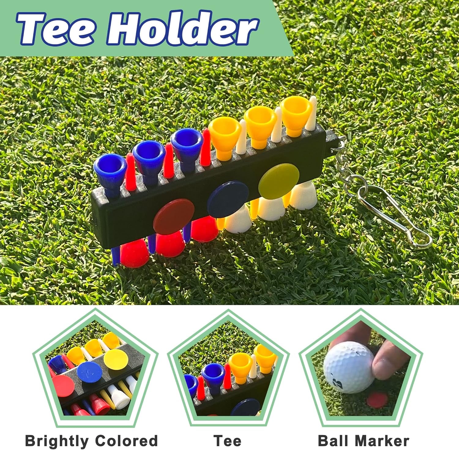 Golf Essentials Kit, 29 in 1 Golf Club Cleaning Kit - Golf Towel, Golf Club Brush, Gift Golf Balls, Golf Line Stencils and Pens, Golf Tee and Markers, Golf Divot Repair Tool - Golf Accessories for Men
